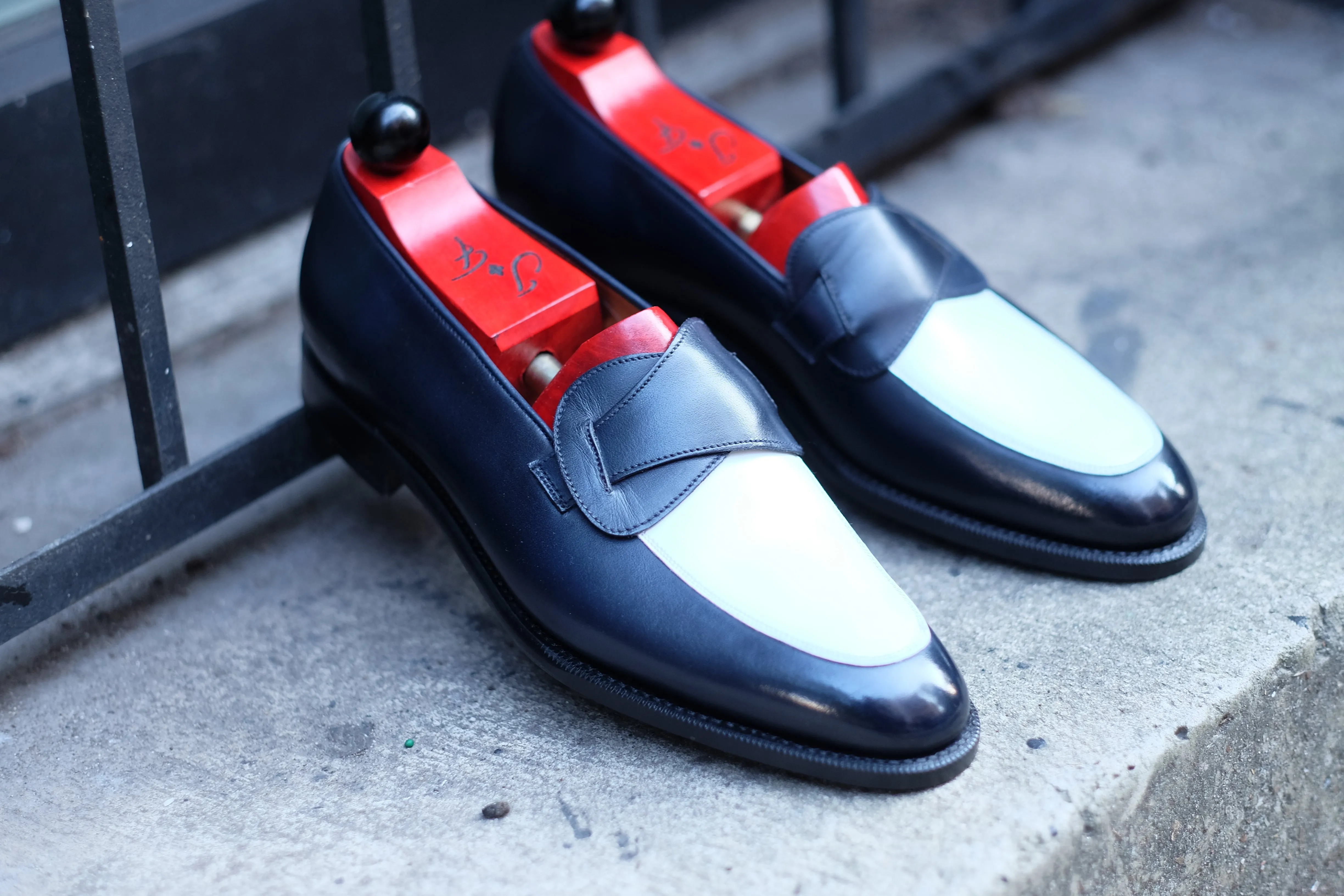 Meridian - MTO - Midnight Calf / White Calf - TMG Last - Single Leather Sole