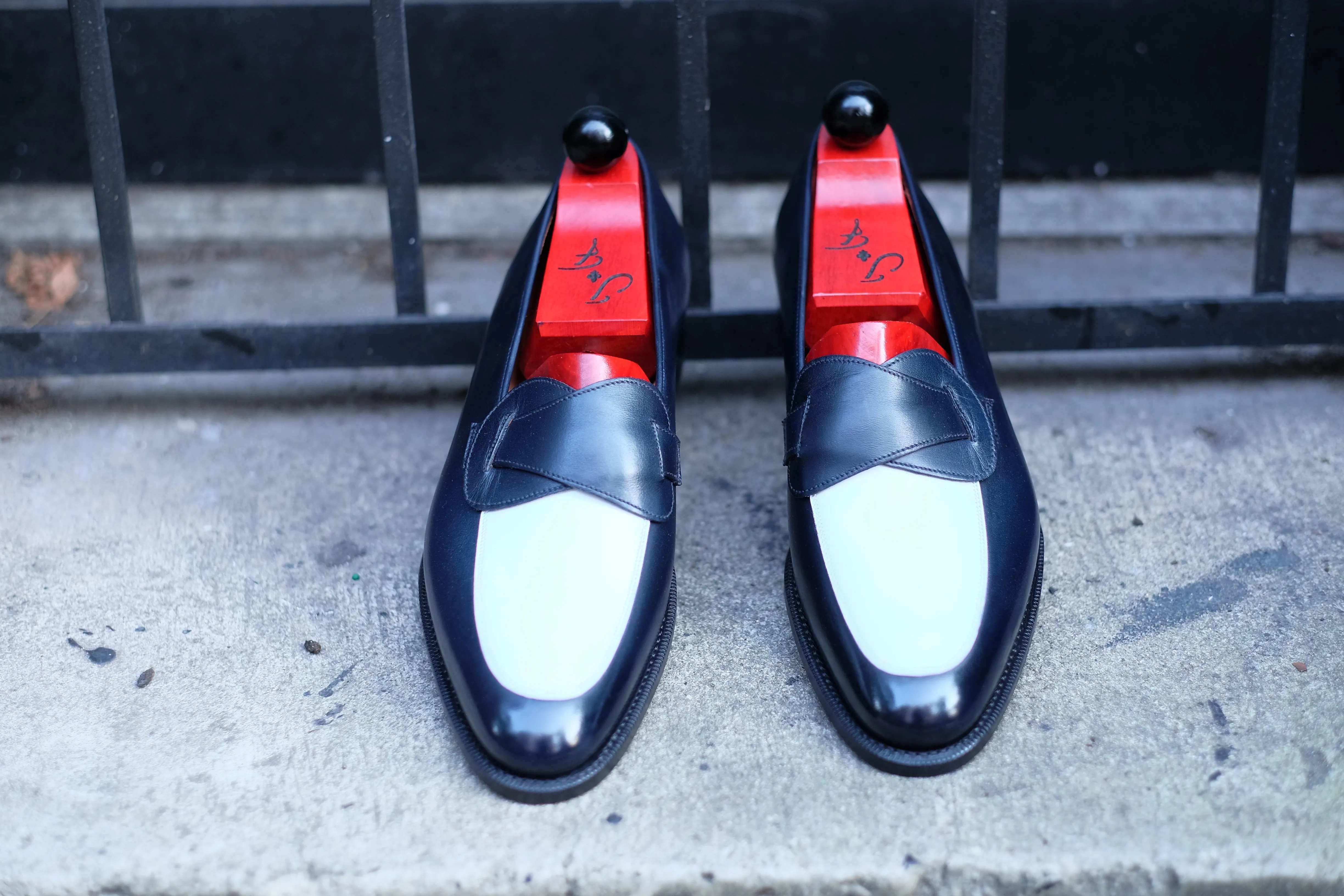 Meridian - MTO - Midnight Calf / White Calf - TMG Last - Single Leather Sole