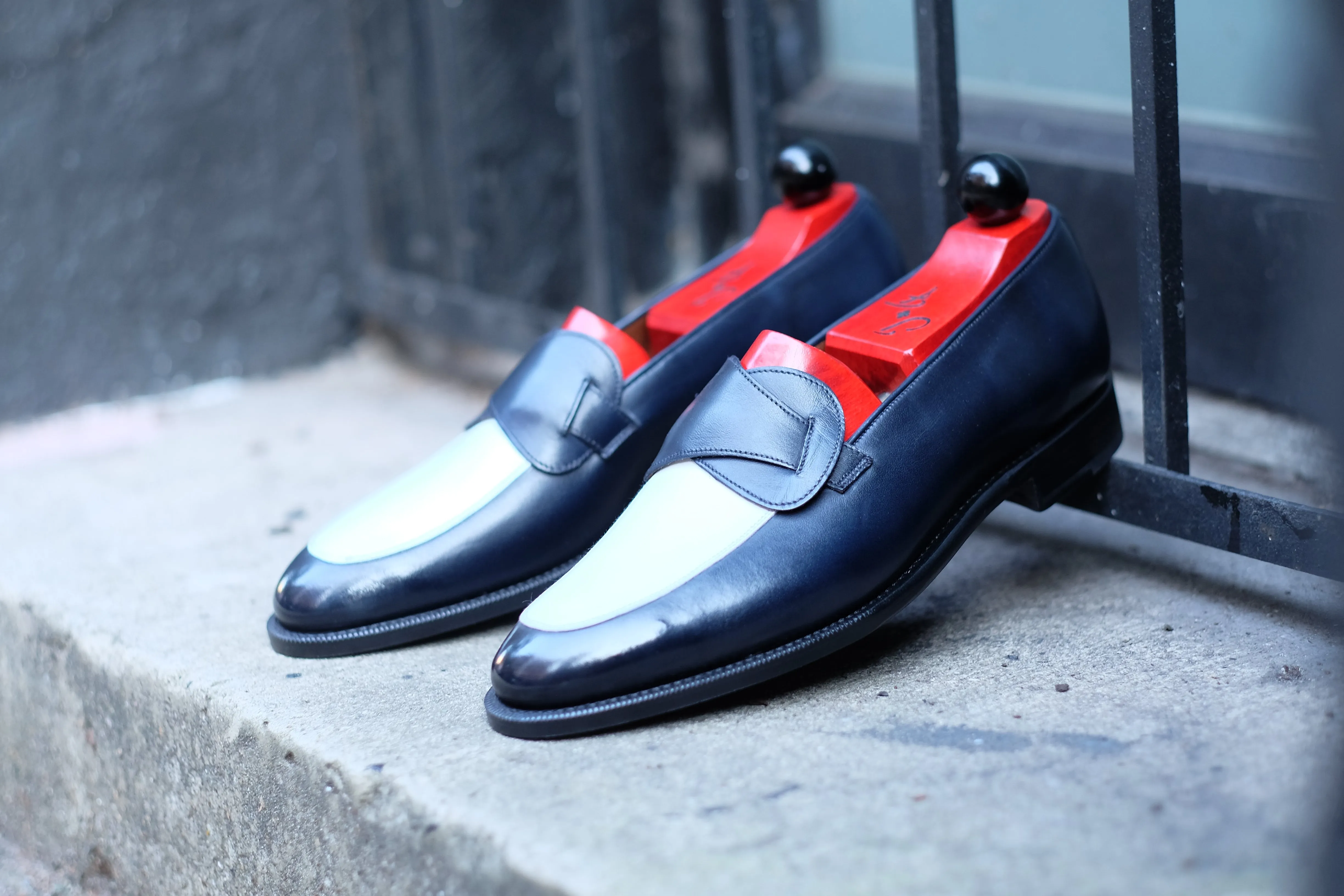 Meridian - MTO - Midnight Calf / White Calf - TMG Last - Single Leather Sole