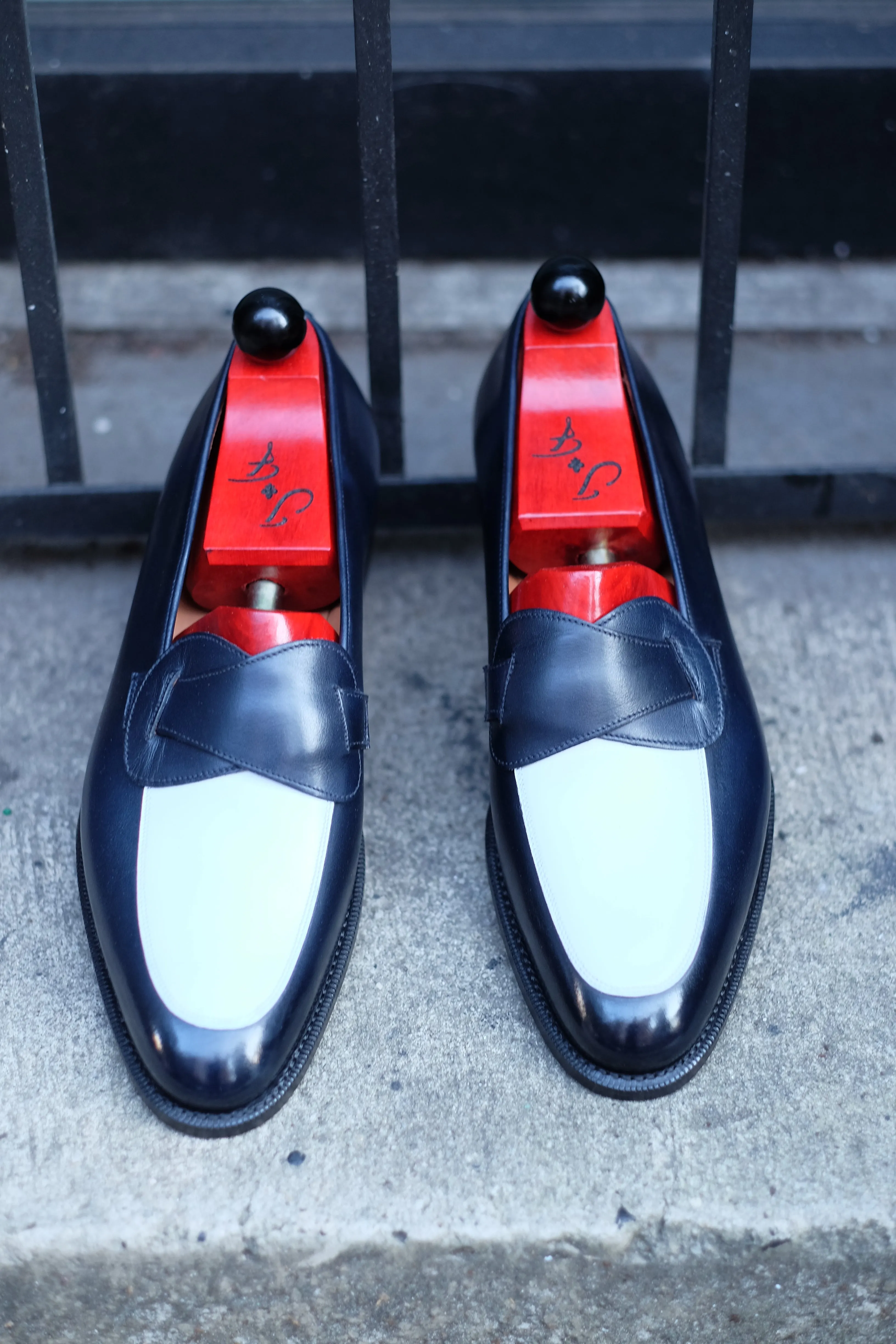 Meridian - MTO - Midnight Calf / White Calf - TMG Last - Single Leather Sole