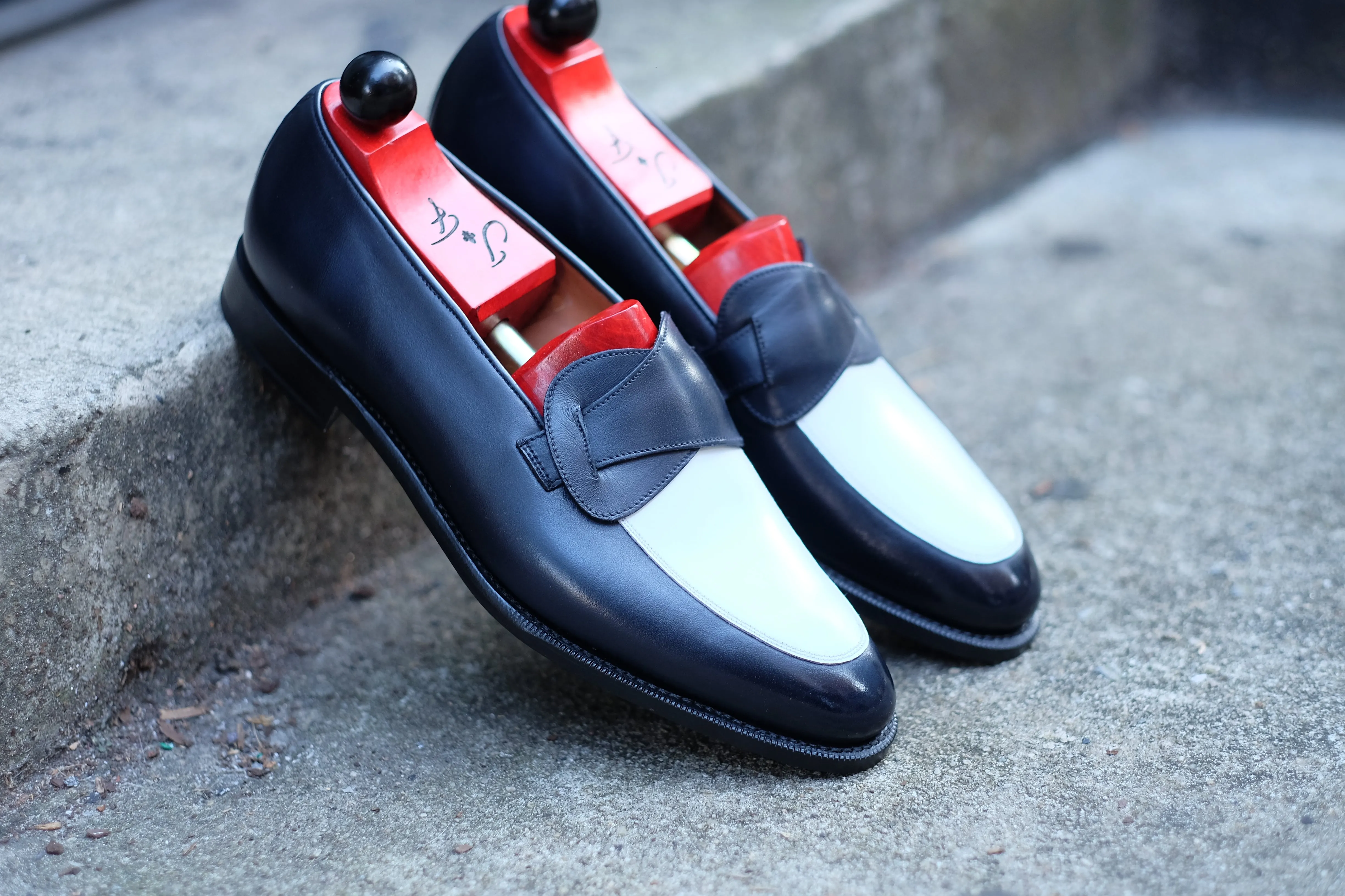 Meridian - MTO - Midnight Calf / White Calf - TMG Last - Single Leather Sole