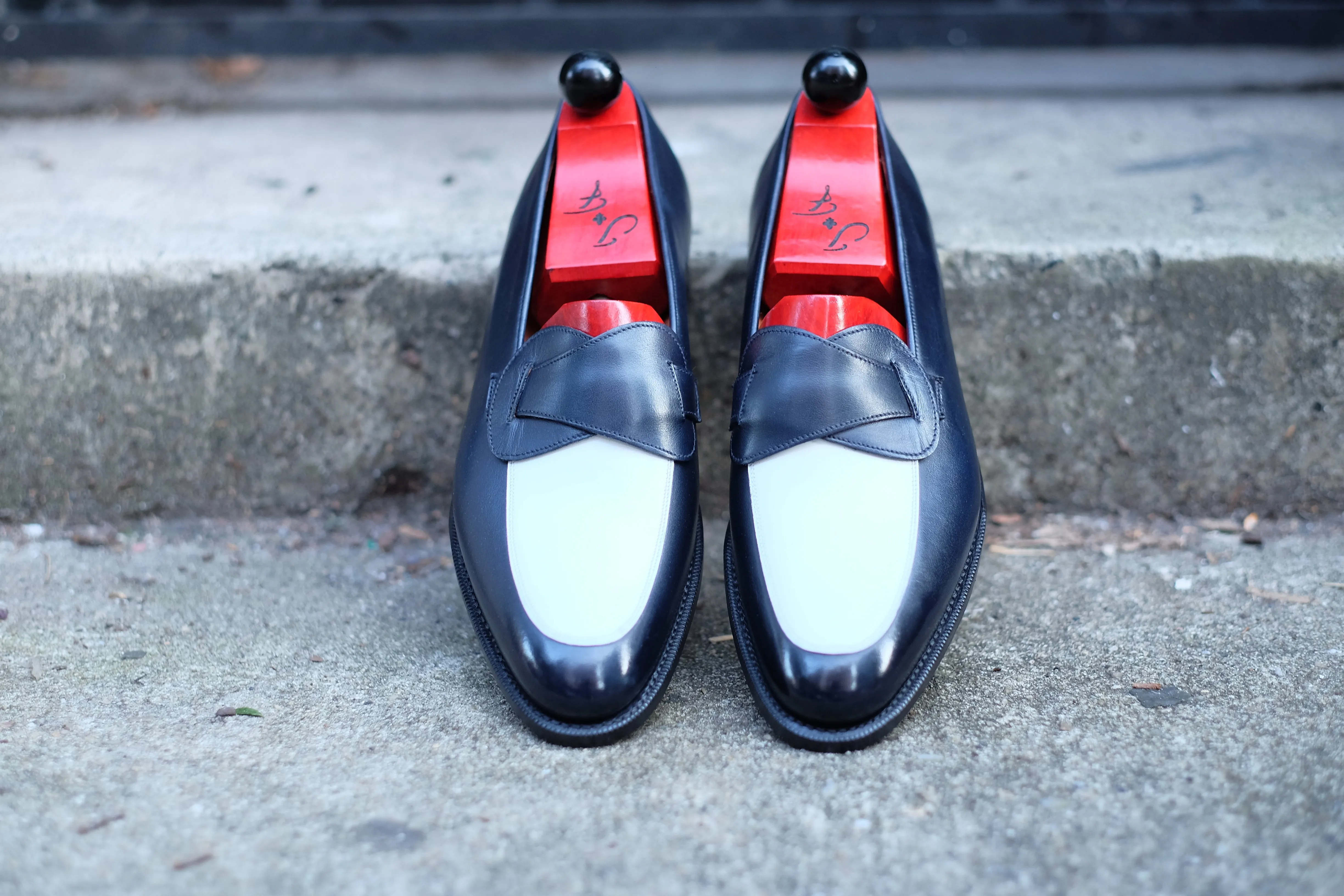 Meridian - MTO - Midnight Calf / White Calf - TMG Last - Single Leather Sole