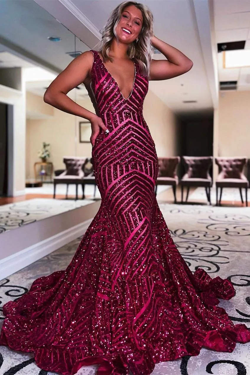 Mermaid Royal Blue V-Neck Long Prom Dress Party Dress TP1147