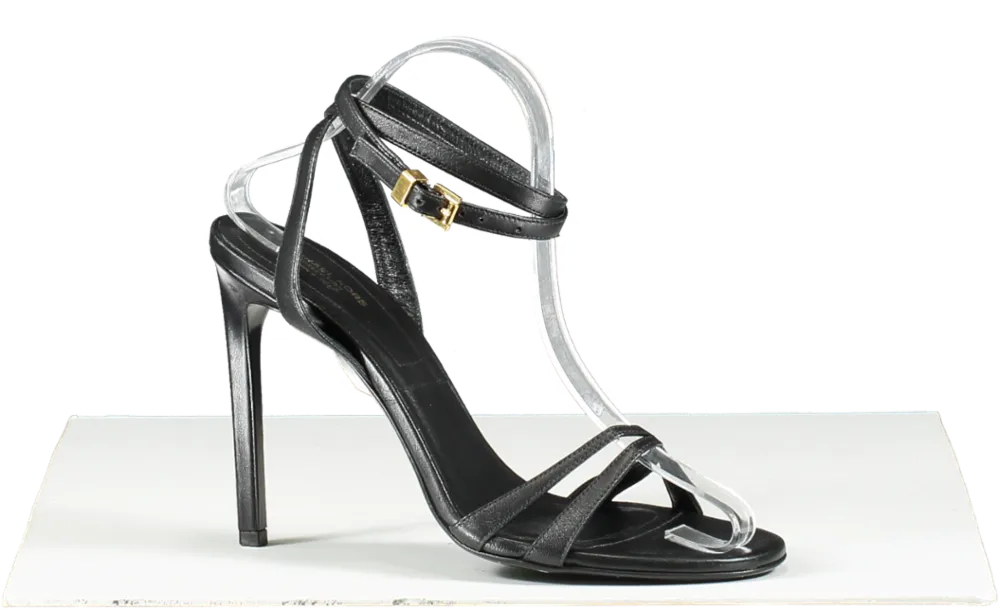 Michael Kors Black Chrissy Leather Sandals UK 6 EU 39 👠
