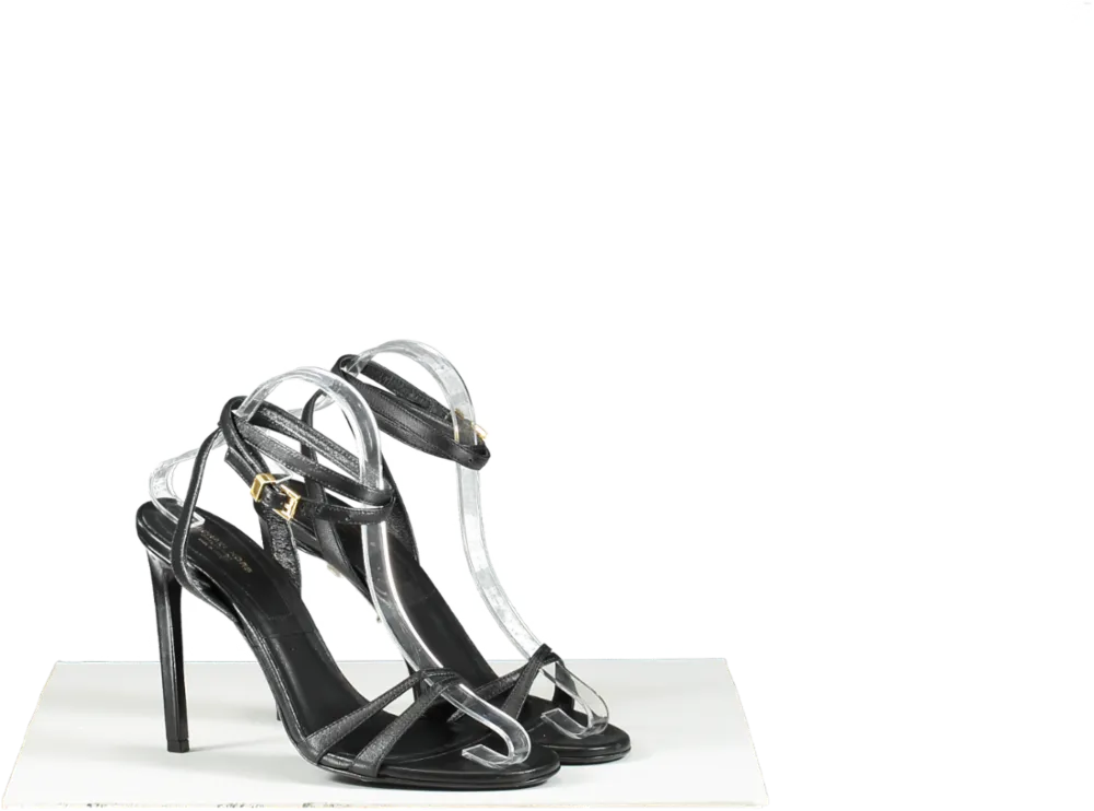 Michael Kors Black Chrissy Leather Sandals UK 6 EU 39 👠