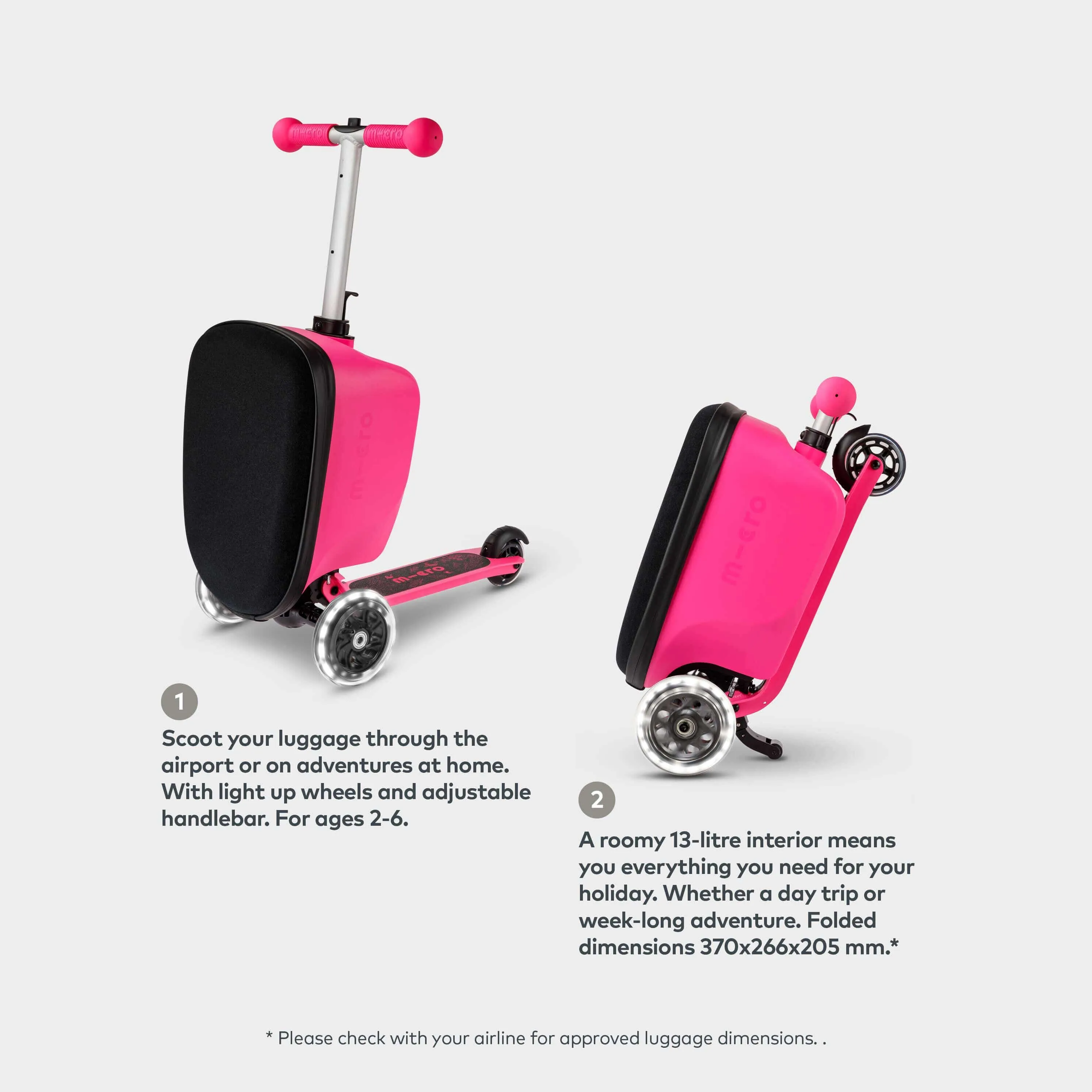 Micro Junior Luggage Velcro - Pink