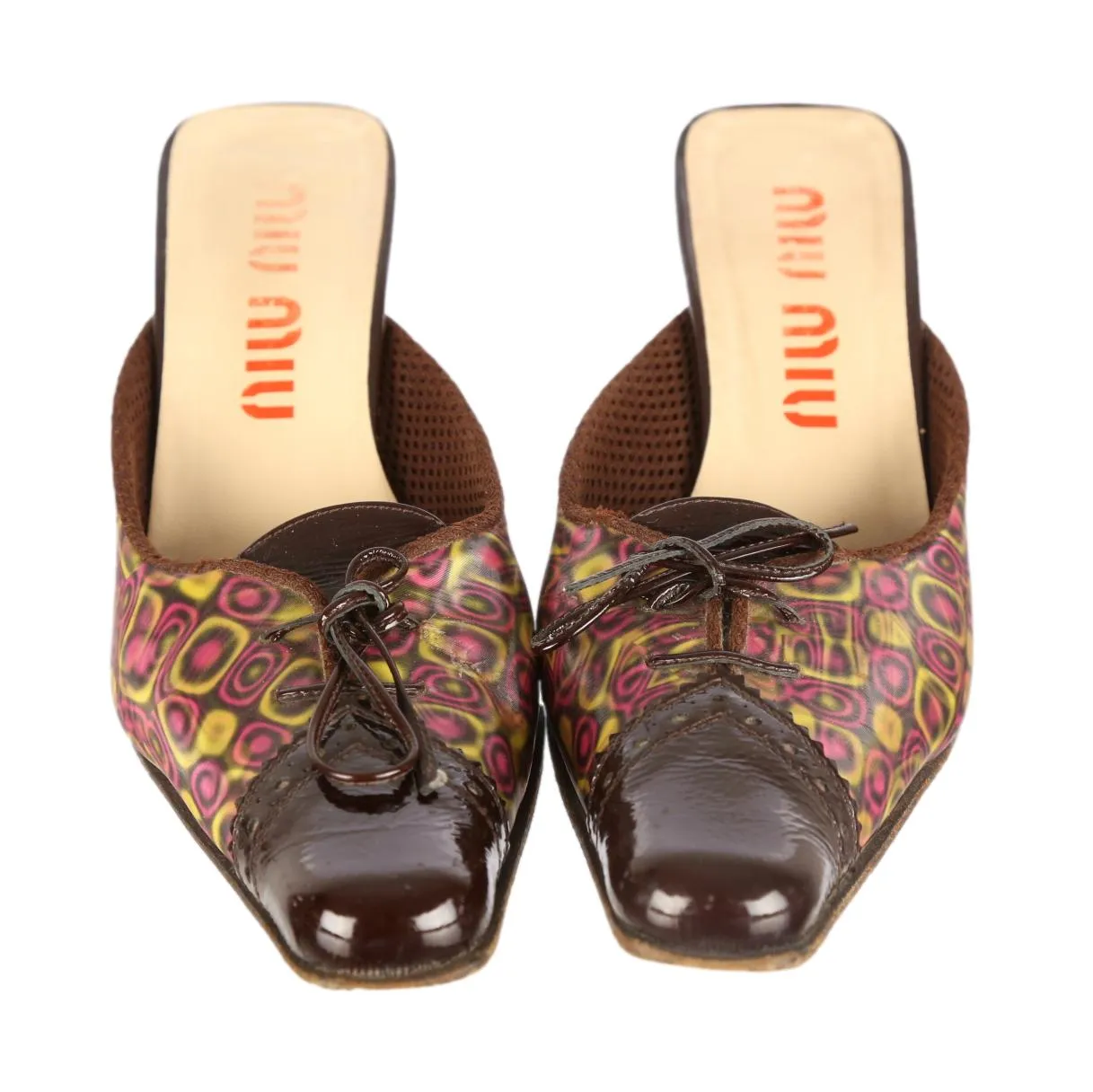 Miu Miu Holographic Tie Kitten Heels