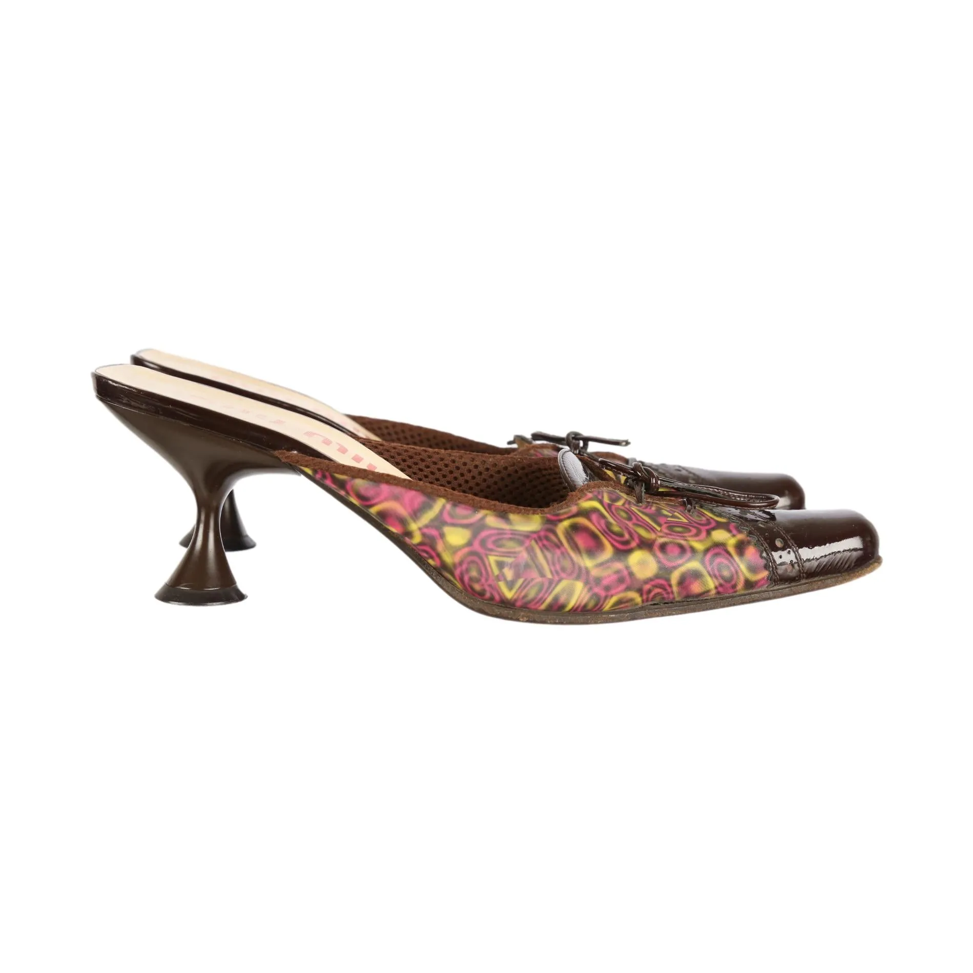 Miu Miu Holographic Tie Kitten Heels