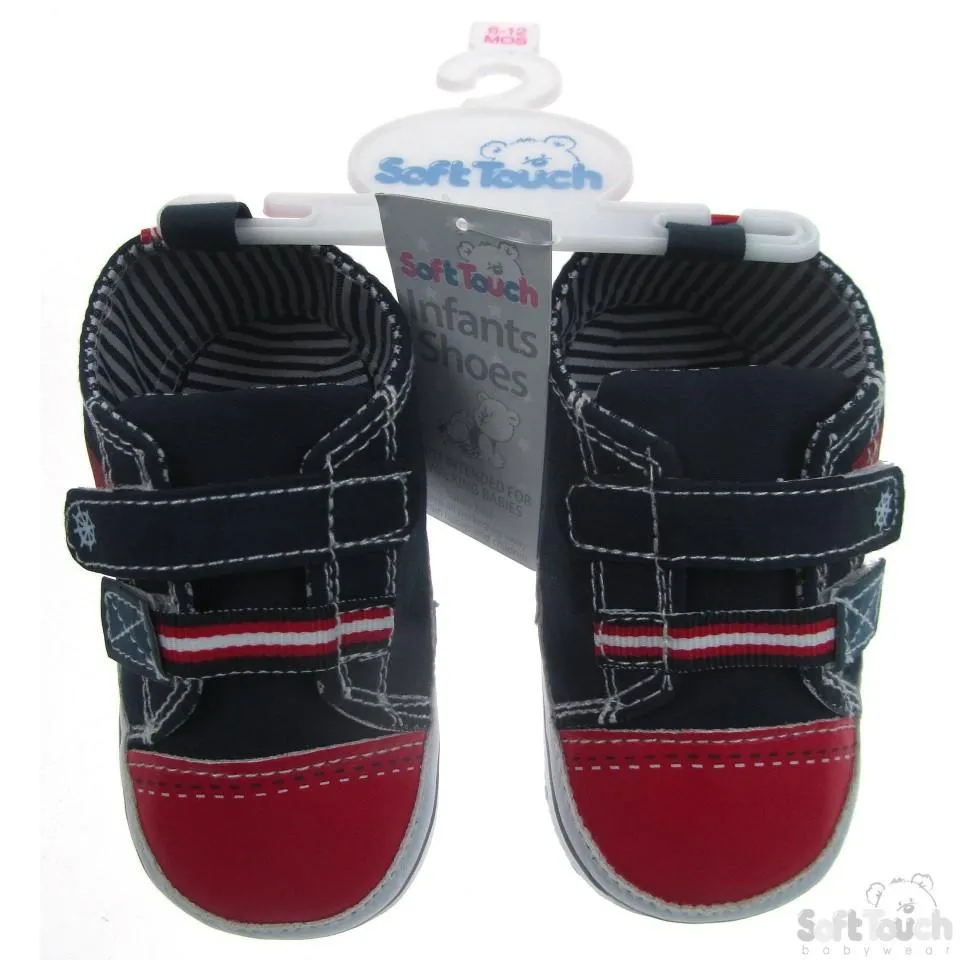 NAUTICAL PRINT SHOES W/DOUBLE VELCRO FASTENER: B2144