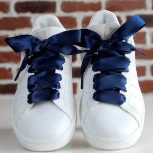 Navy blue satin laces