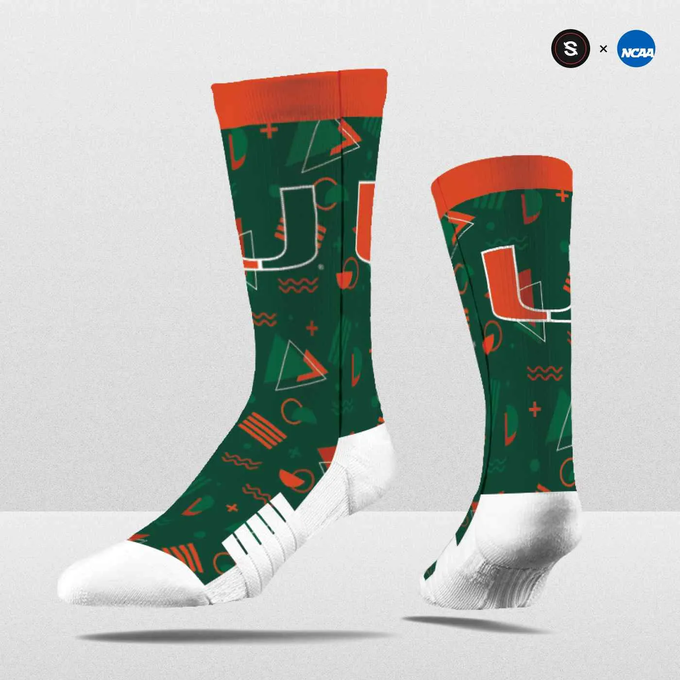 NCAA '80s Zig Zag Crew Sock