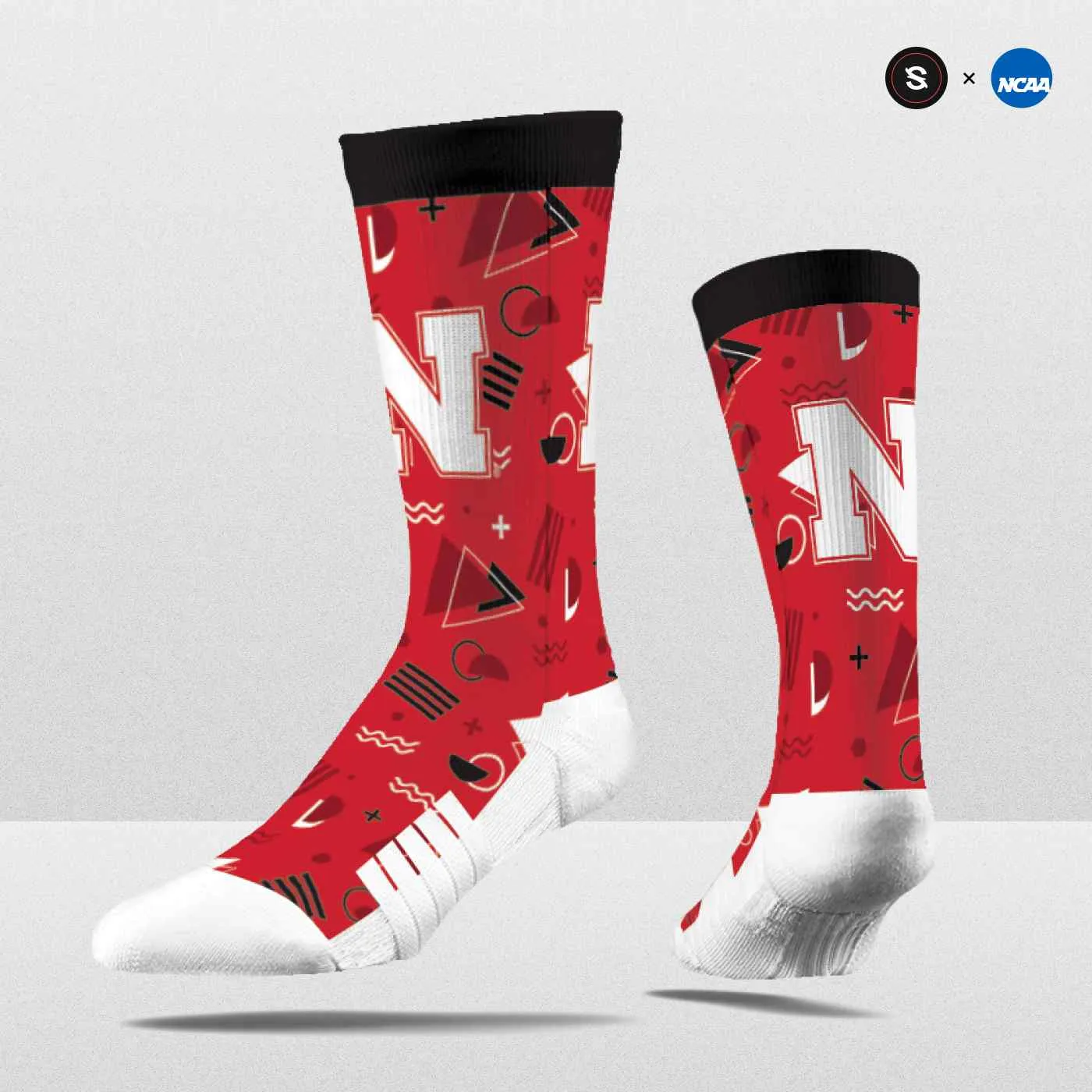NCAA '80s Zig Zag Crew Sock