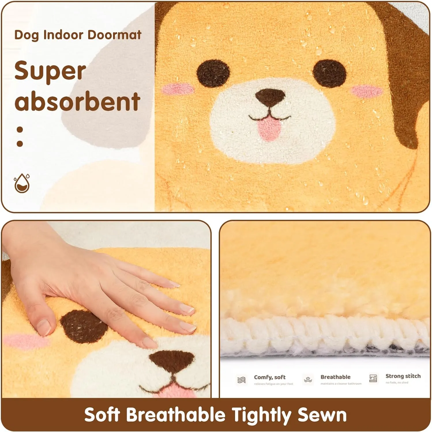 New small Bath Rug - Labrador Bathroom Mat,Cute Absorbent Bath Mat,Non-Slip Dog Bath Rug for Bathroom, Shower,Kid Room,Door Mat (Labrador,16X24inch)