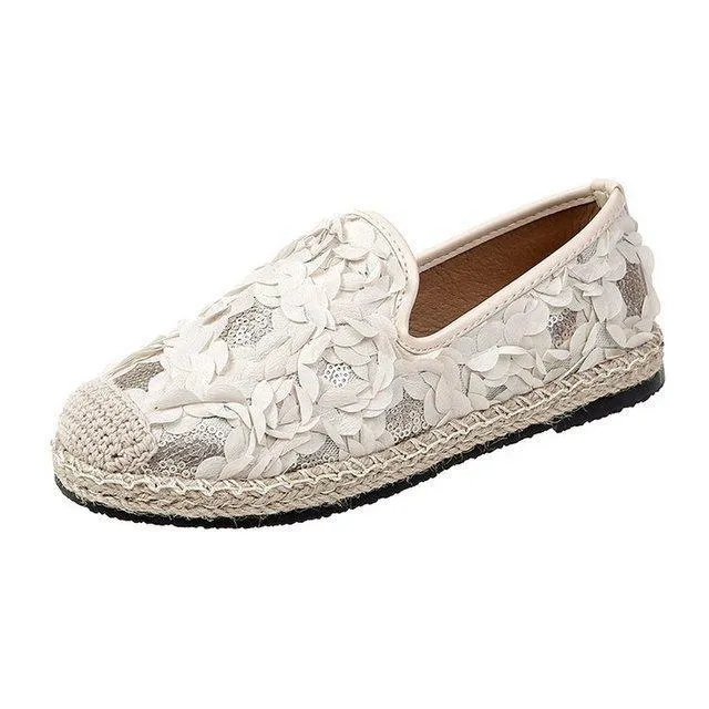 New Women Mujer Casual Hemp Straw Weavs Knitted Canvas Female Shoes