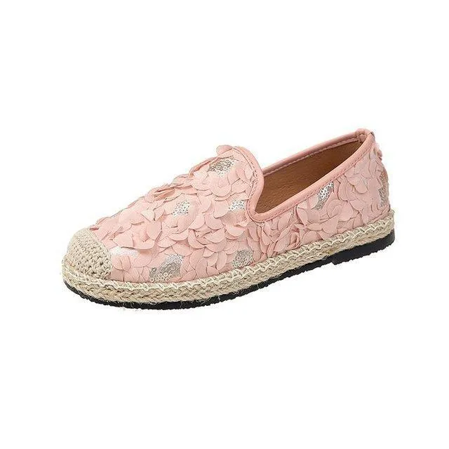 New Women Mujer Casual Hemp Straw Weavs Knitted Canvas Female Shoes