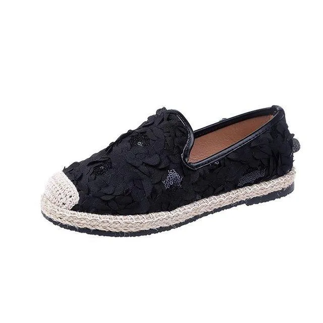 New Women Mujer Casual Hemp Straw Weavs Knitted Canvas Female Shoes