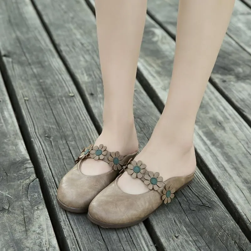 New Women Shoes Woman Leather Flat Shoes Fashion  flowers Loafers