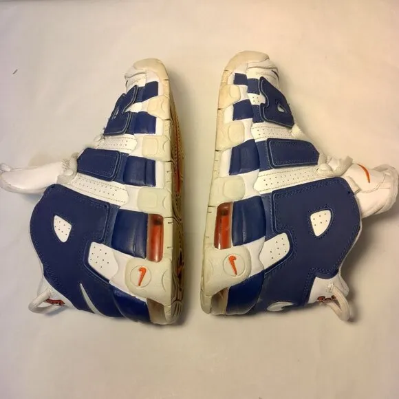 Nike Air More Uptempo Knicks Shoes Youth 6.5Y High Top Blue White #33 Ewing