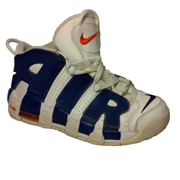 Nike Air More Uptempo Knicks Shoes Youth 6.5Y High Top Blue White #33 Ewing