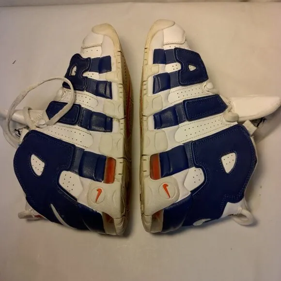 Nike Air More Uptempo Knicks Shoes Youth 6.5Y High Top Blue White #33 Ewing
