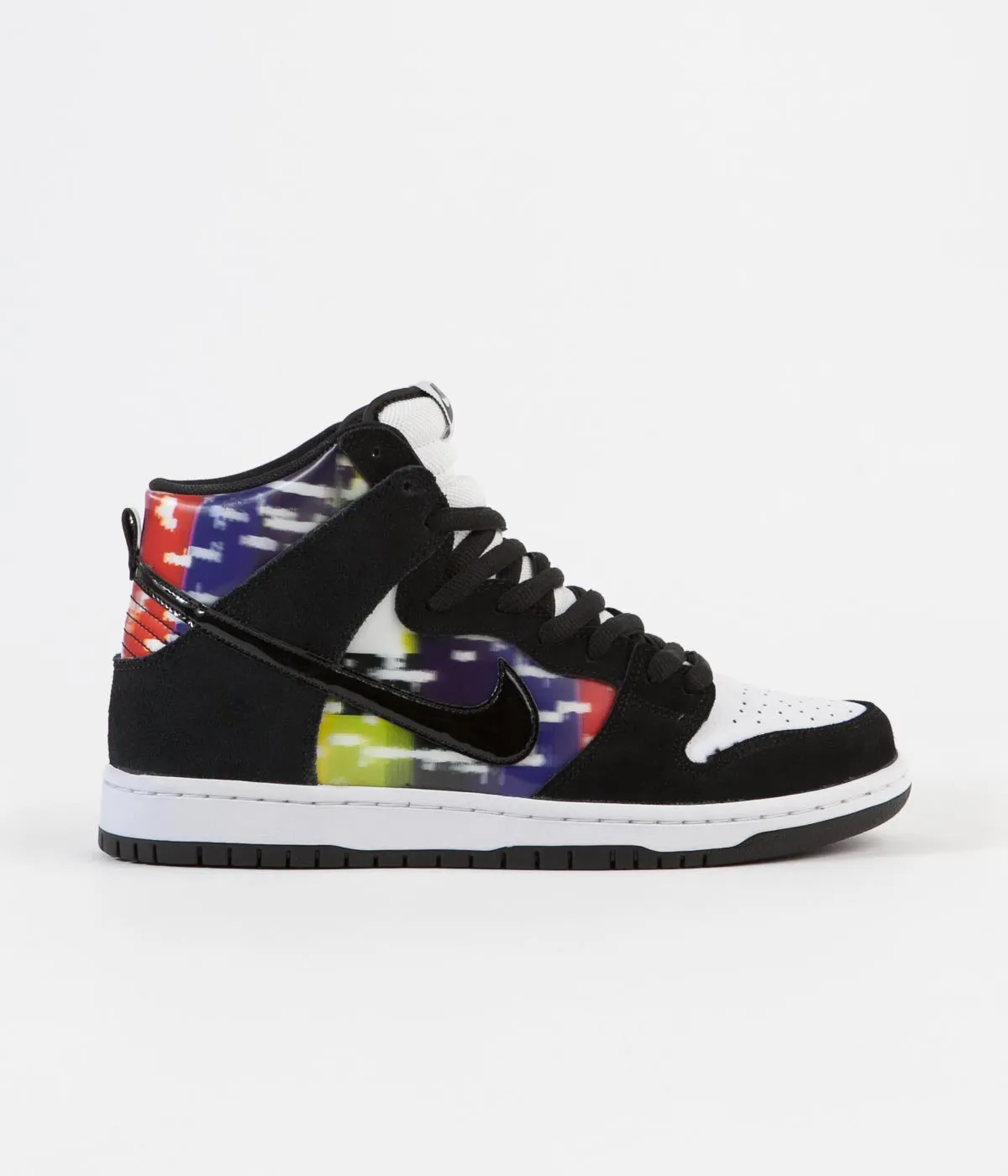 Nike SB Dunk High 'TV Signal' Shoes - White / Black - Infrared