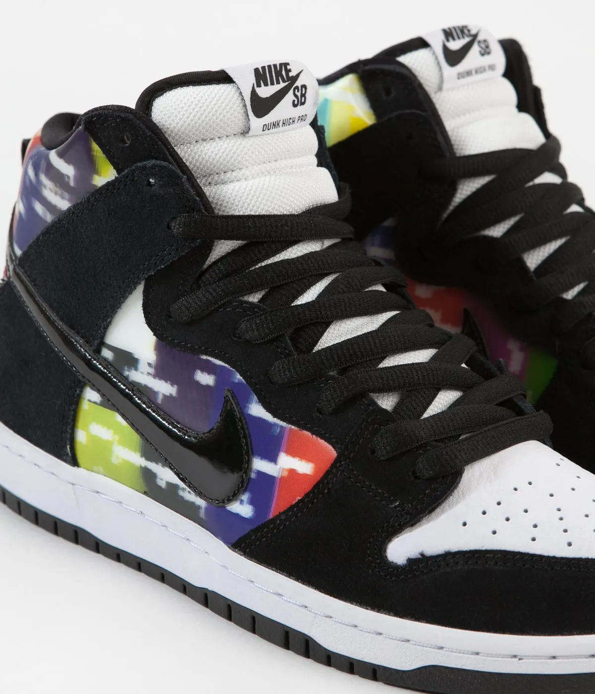 Nike SB Dunk High 'TV Signal' Shoes - White / Black - Infrared