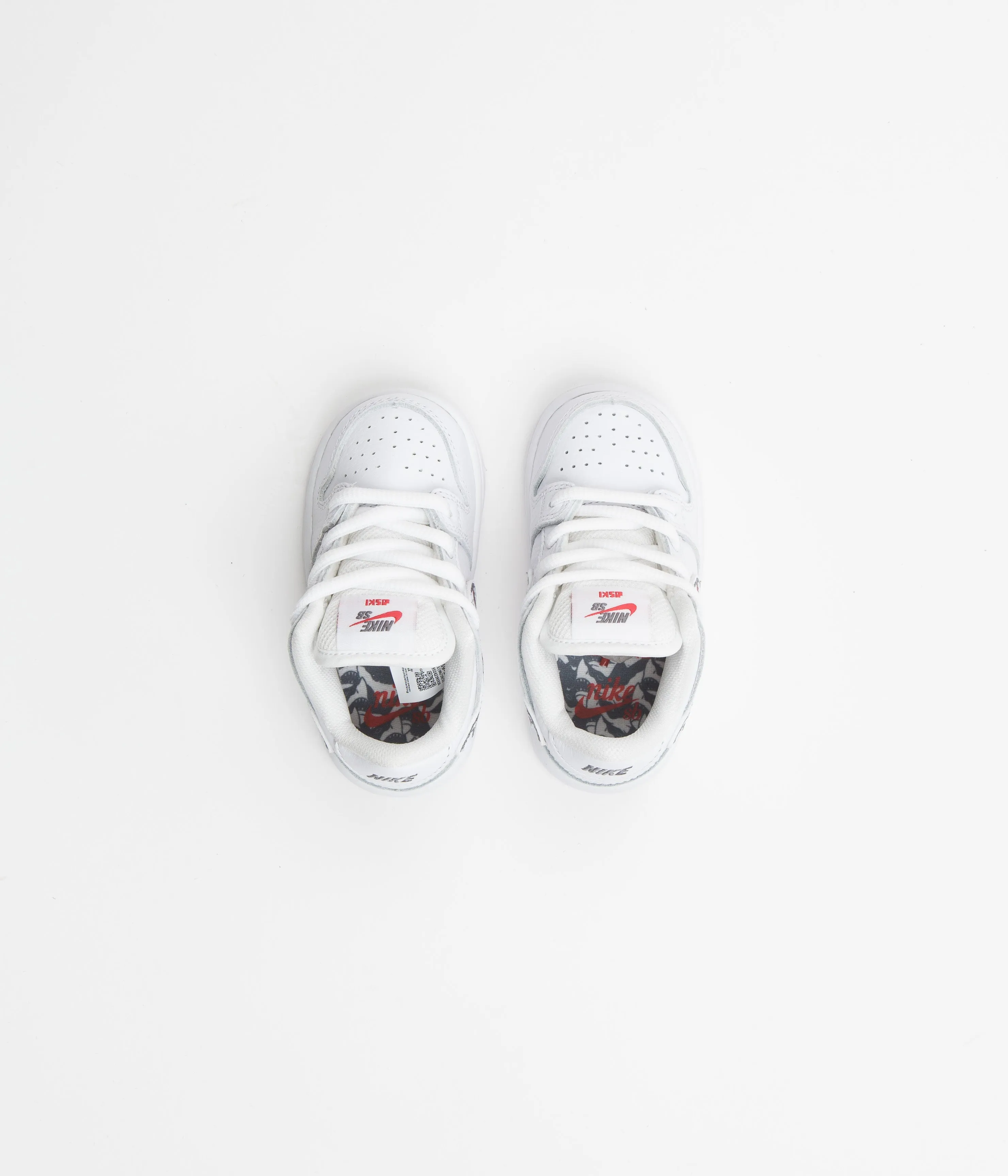 Nike SB Orange Label Dunk Low Pro 'Oski' Toddler Shoes - White / Cool Grey - White - White