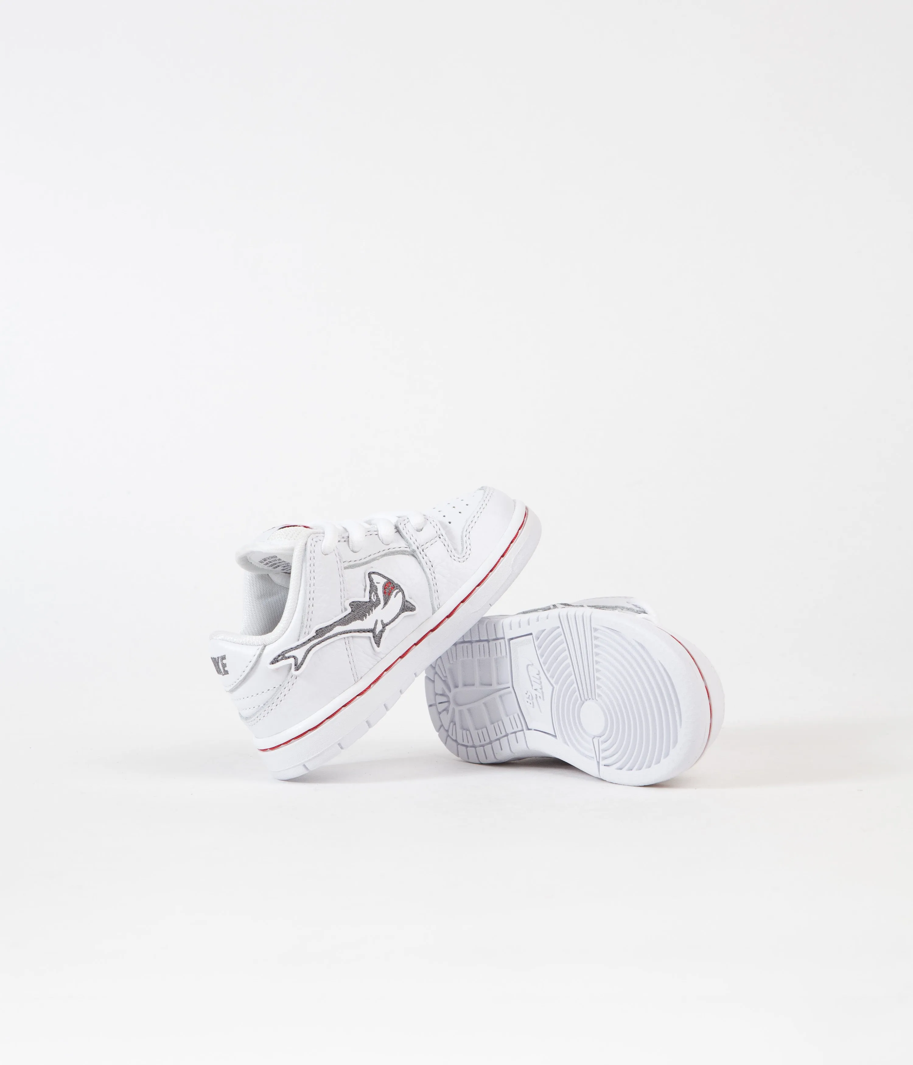 Nike SB Orange Label Dunk Low Pro 'Oski' Toddler Shoes - White / Cool Grey - White - White