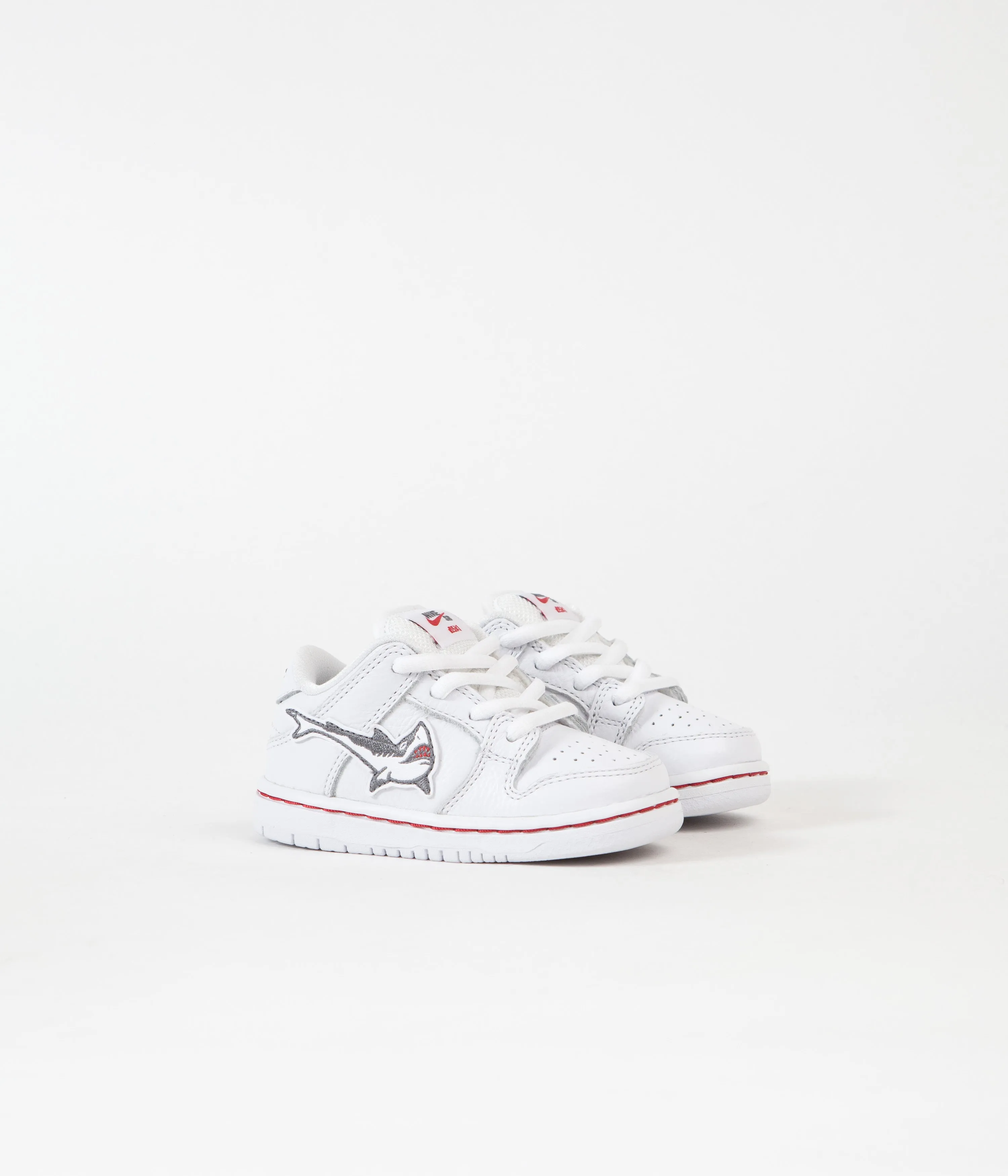 Nike SB Orange Label Dunk Low Pro 'Oski' Toddler Shoes - White / Cool Grey - White - White