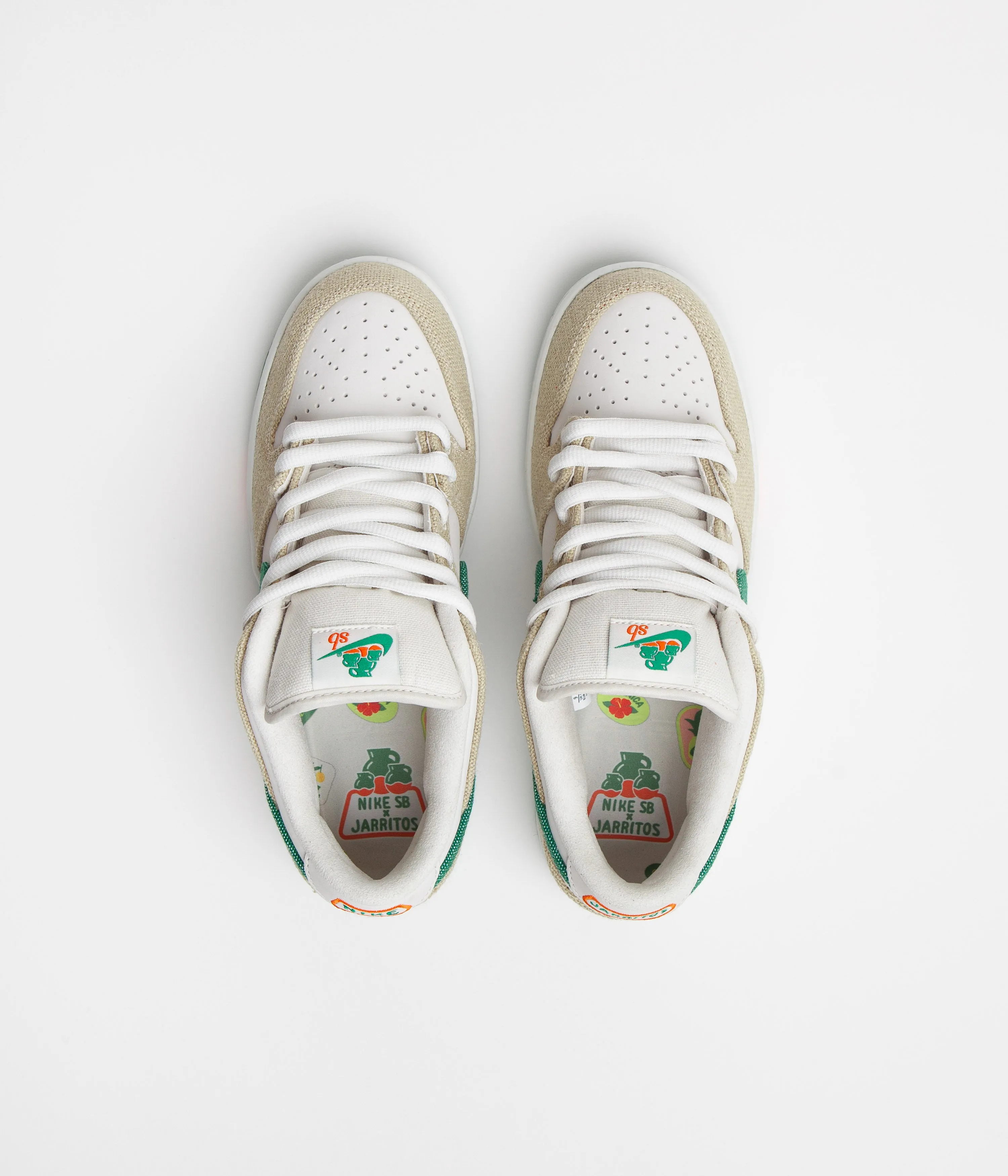 Nike SB x Jarritos Dunk Low Pro Shoes - Phantom / Safety Orange - Malachite