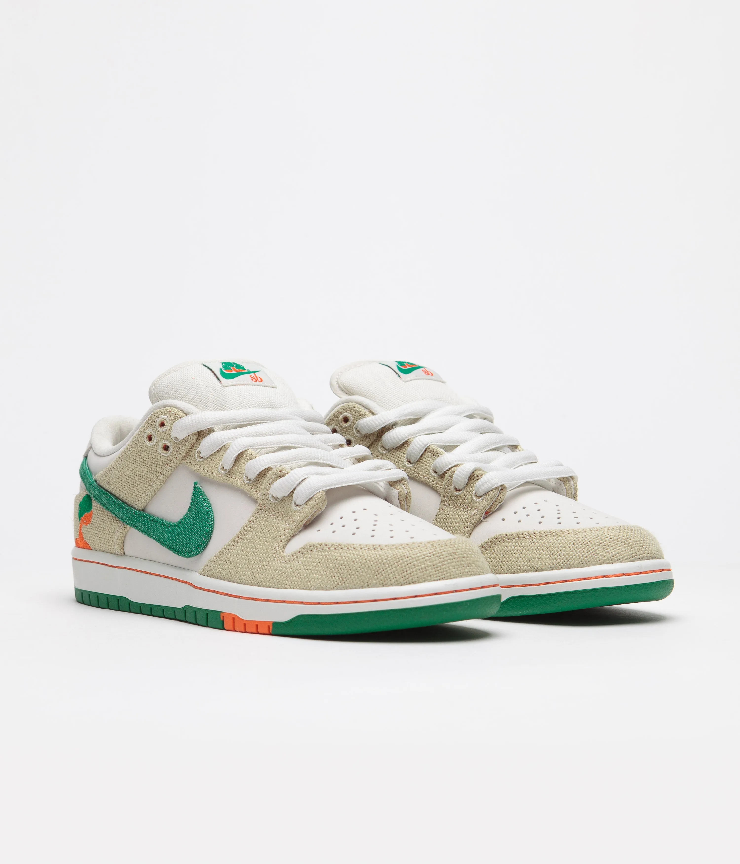Nike SB x Jarritos Dunk Low Pro Shoes - Phantom / Safety Orange - Malachite