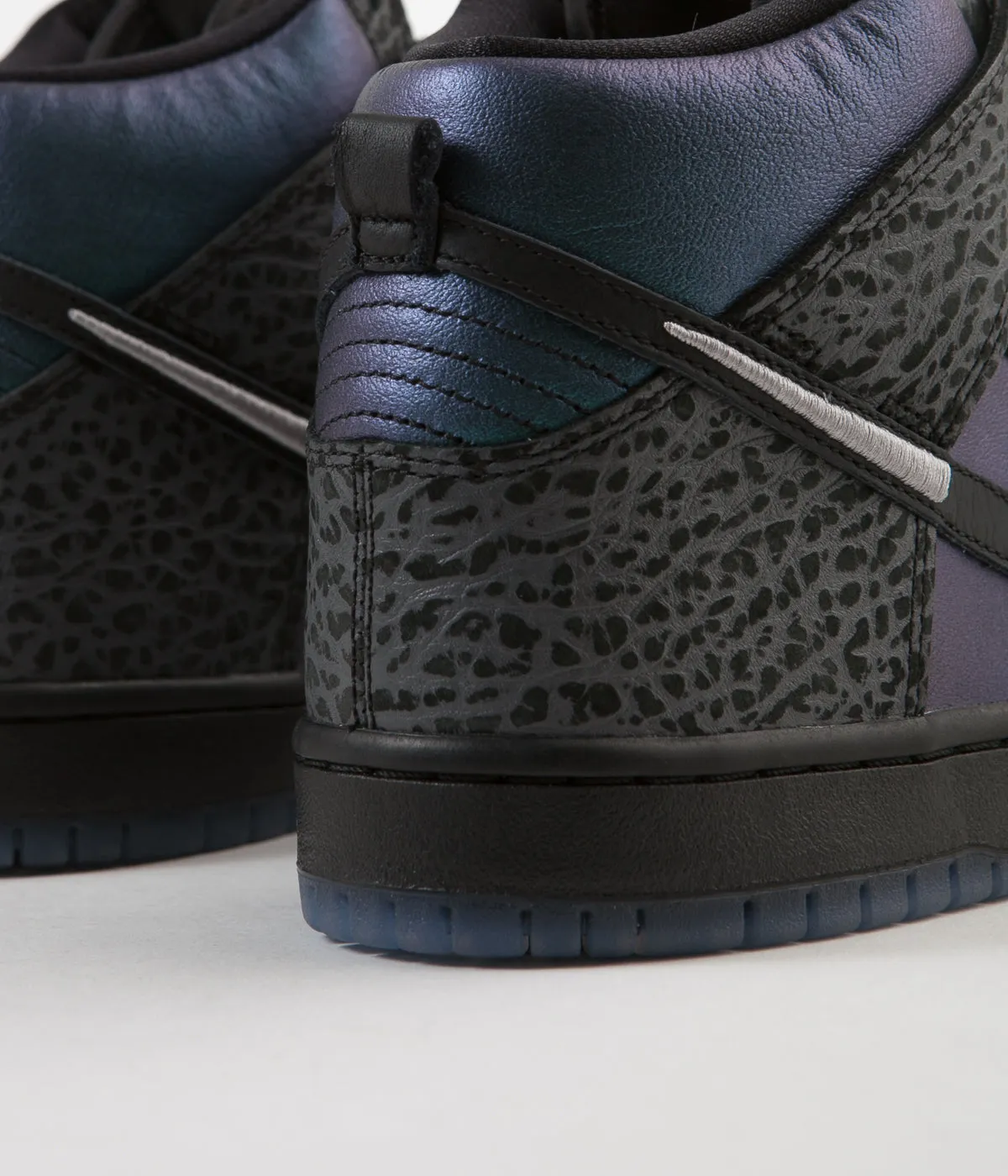 Nike SB x NBA Dunk High Pro 'Black Sheep' Shoes - Black / Black - Dark Grey - Metallic Silver