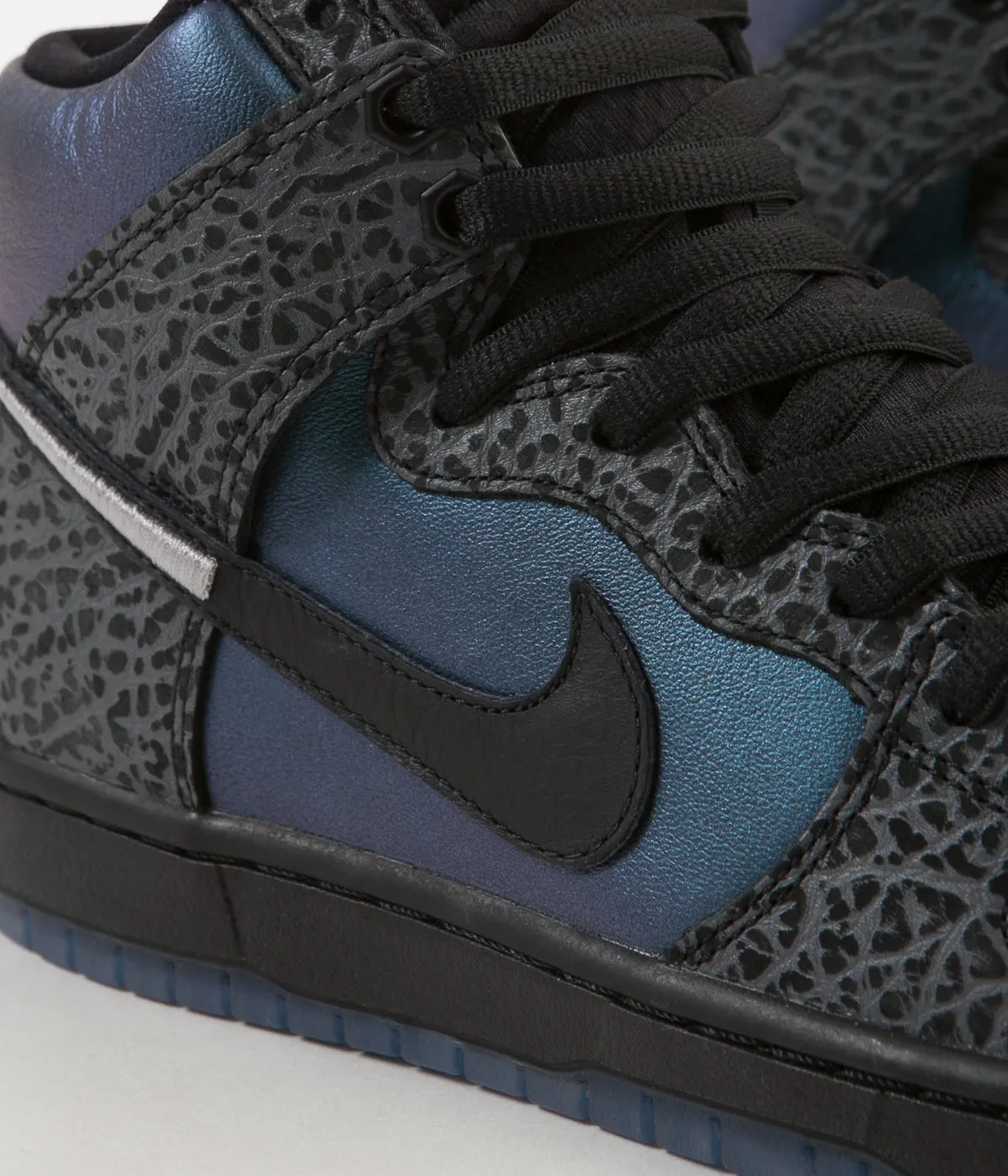 Nike SB x NBA Dunk High Pro 'Black Sheep' Shoes - Black / Black - Dark Grey - Metallic Silver
