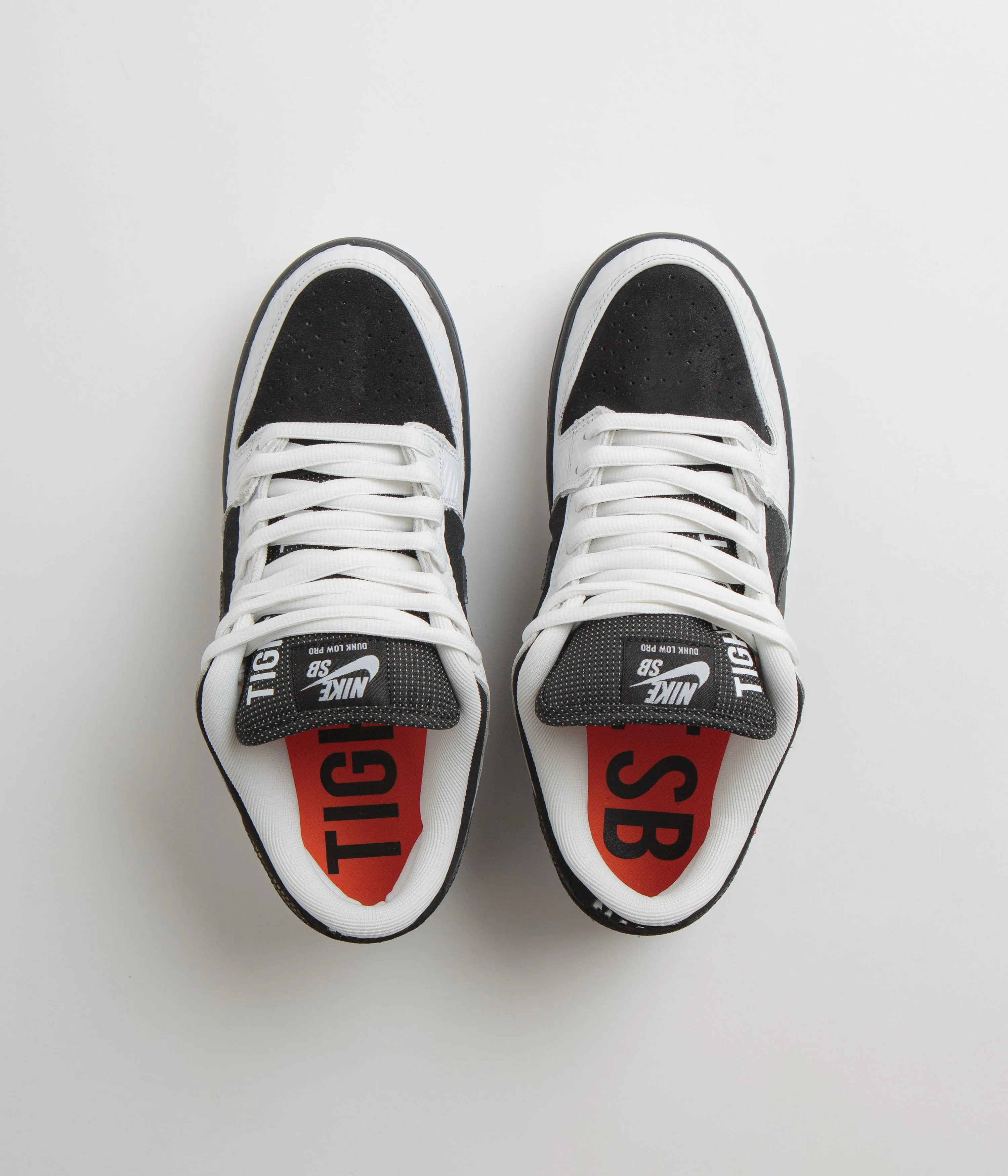 Nike SB x Tightbooth Dunk Low Pro Shoes - White / Black - Safety Orange
