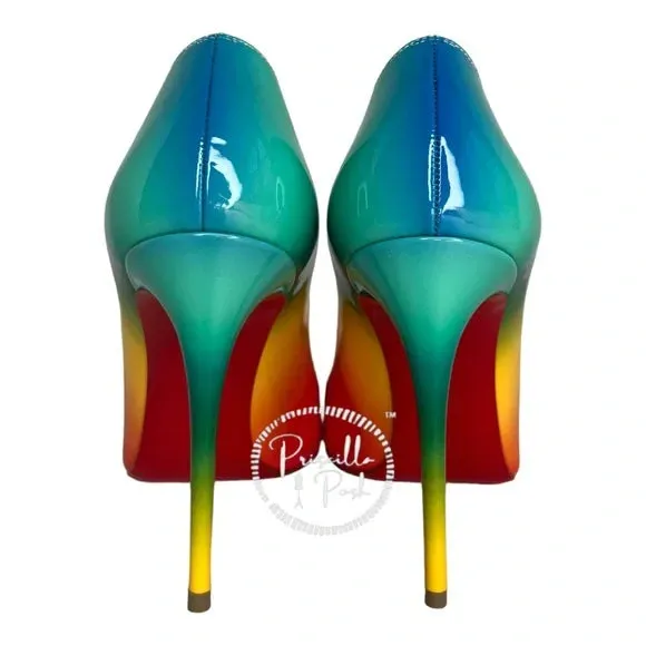 NWB Christian Louboutin Pigalle Follies 100 Rainbow 37.5