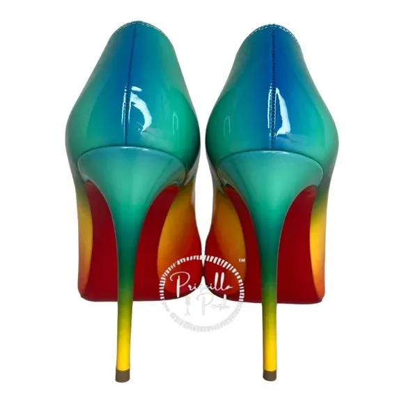 NWB Christian Louboutin Pigalle Follies 100 Rainbow 37.5