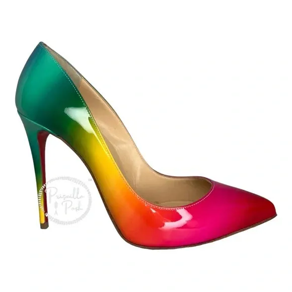 NWB Christian Louboutin Pigalle Follies 100 Rainbow 37.5