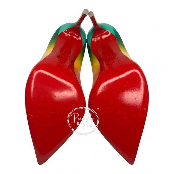 NWB Christian Louboutin Pigalle Follies 100 Rainbow 37.5
