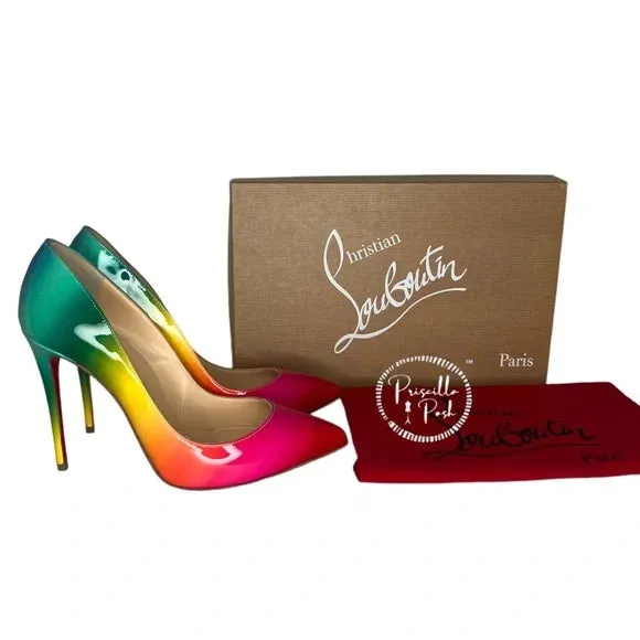 NWB Christian Louboutin Pigalle Follies 100 Rainbow 37.5