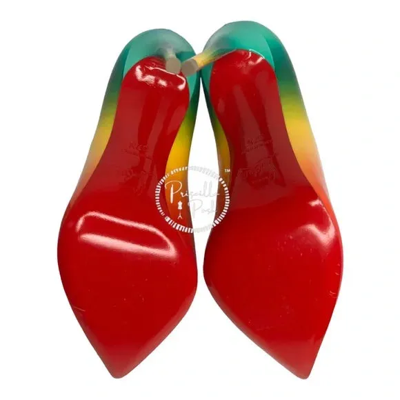 NWB Christian Louboutin Pigalle Follies 100 Rainbow 37.5
