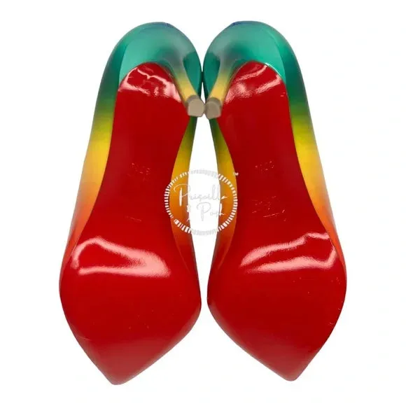 NWB Christian Louboutin Pigalle Follies 100 Rainbow 37.5
