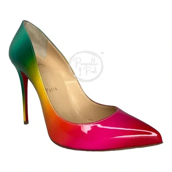 NWB Christian Louboutin Pigalle Follies 100 Rainbow 37.5