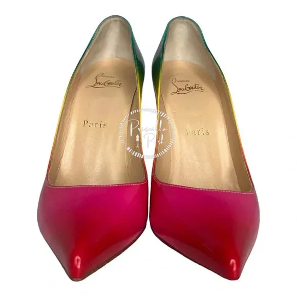 NWB Christian Louboutin Pigalle Follies 100 Rainbow 37.5