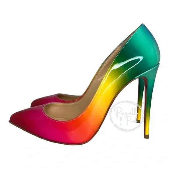 NWB Christian Louboutin Pigalle Follies 100 Rainbow 37.5