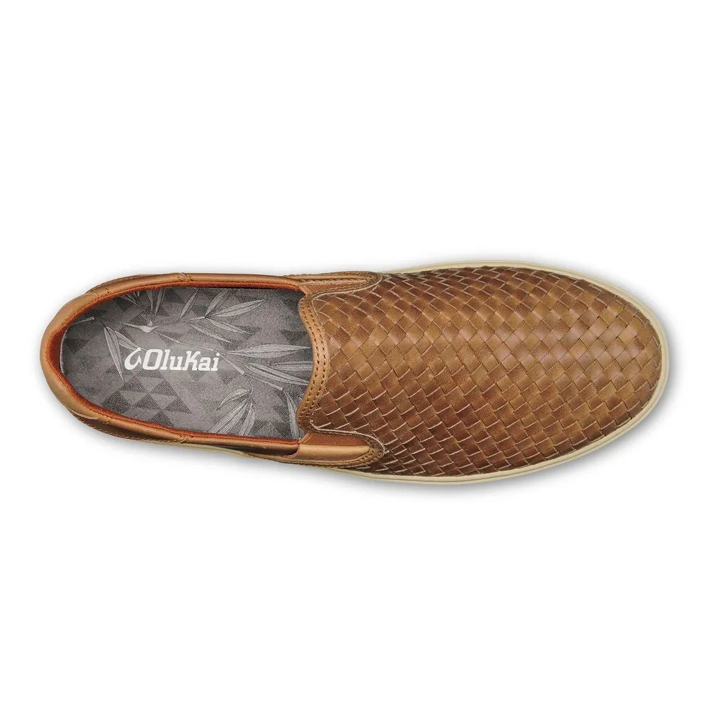 Olukai "Lae‘ahi Lauhala" Men's Leather Slip-On Shoes