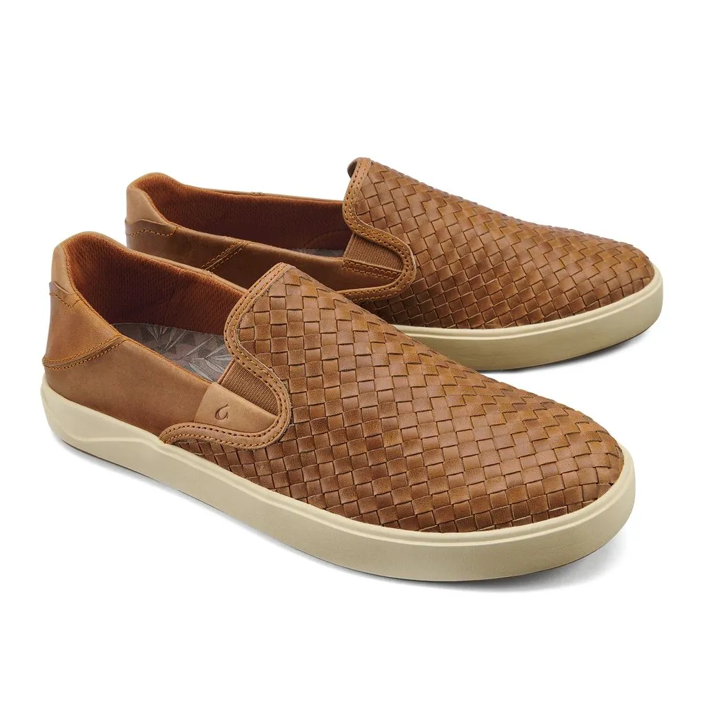 Olukai "Lae‘ahi Lauhala" Men's Leather Slip-On Shoes