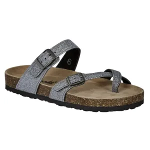 Outwood Bork Slip-on Sandal with Toe Strap in Pewter- Final Sale