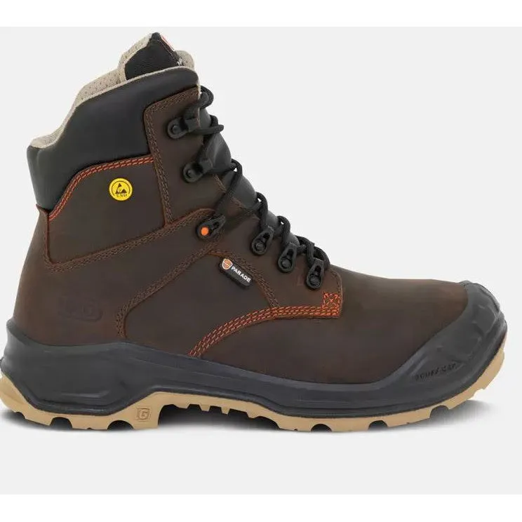 Parade NETROL S3S, ESD, FO, SR, LG, SC, ESD   ASTM M/ I / C / PR / SD100, HRO-CI-HI, Lace-Up Composite Safety Boots, Brown