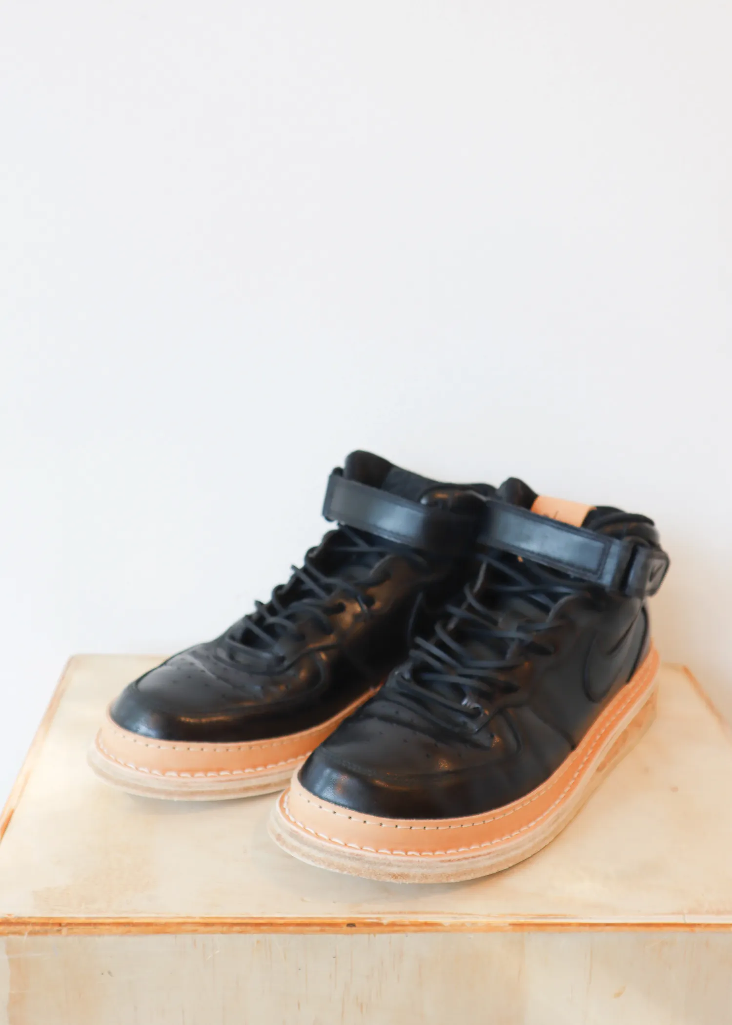 Peterson Stoop Nike Air Force Mid with Black Tan Leather & Cork Sole
