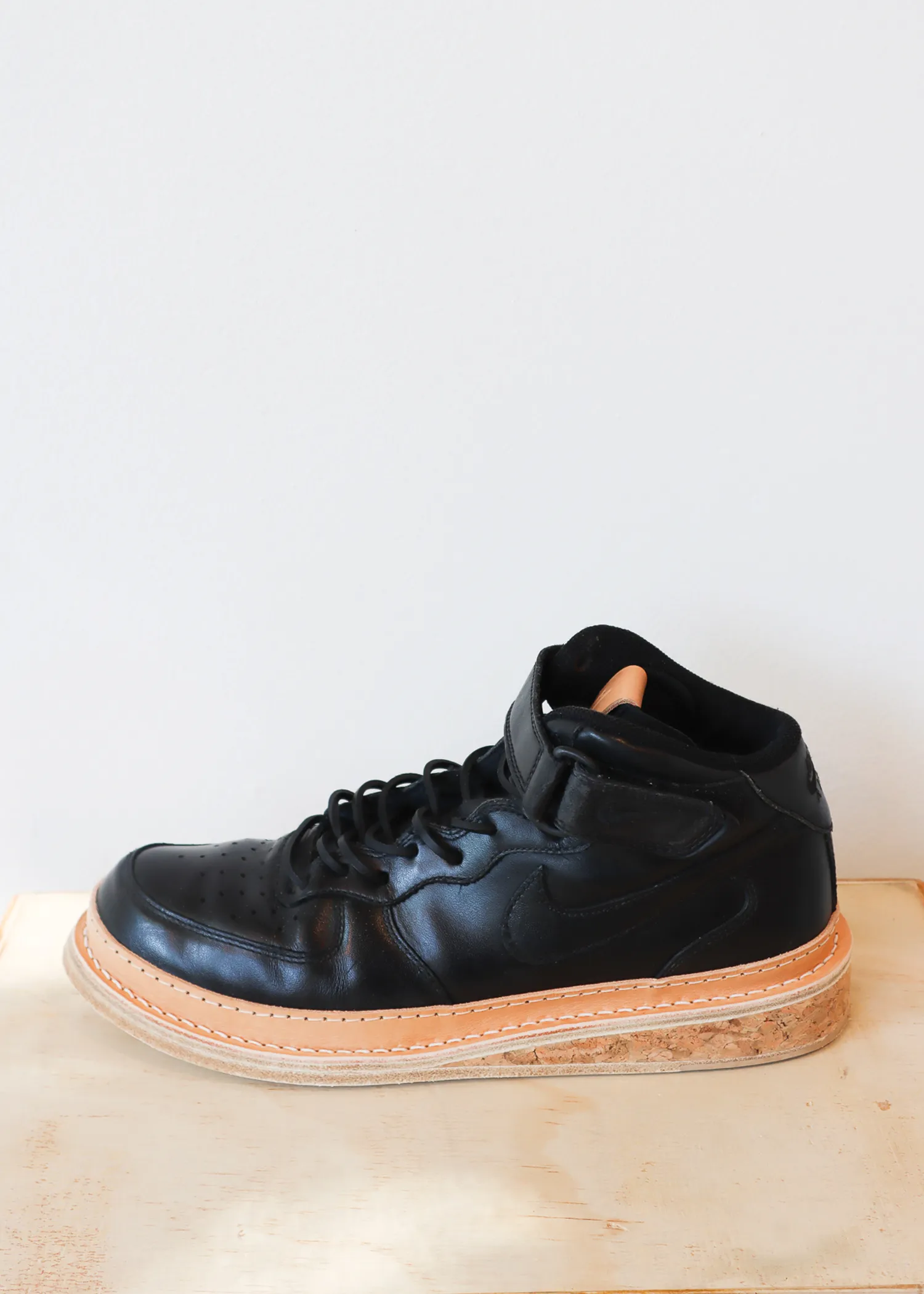 Peterson Stoop Nike Air Force Mid with Black Tan Leather & Cork Sole